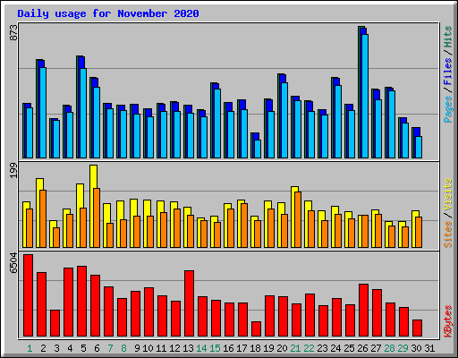 Daily usage for November 2020