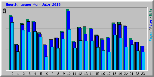 Hourly usage for July 2013