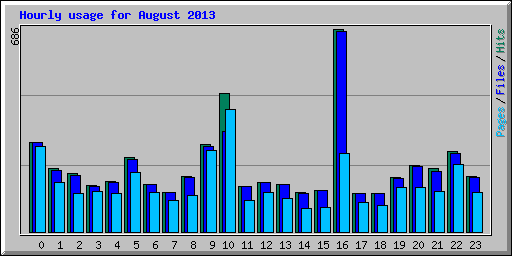 Hourly usage for August 2013