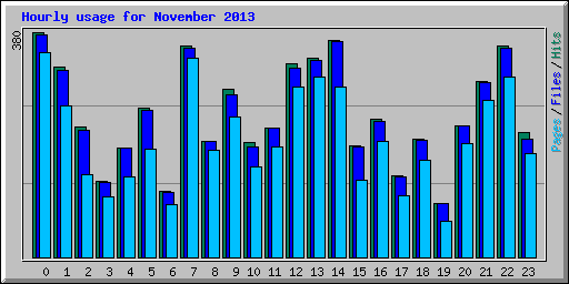 Hourly usage for November 2013