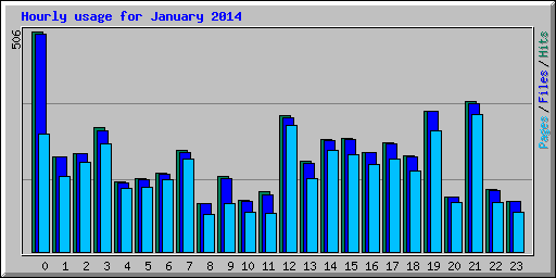 Hourly usage for January 2014