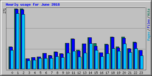 Hourly usage for June 2016