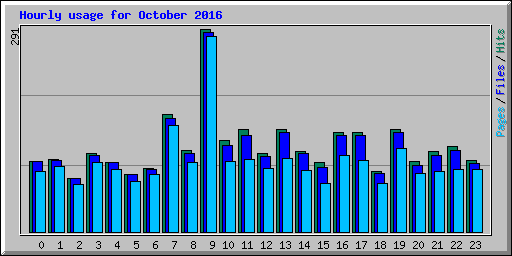 Hourly usage for October 2016