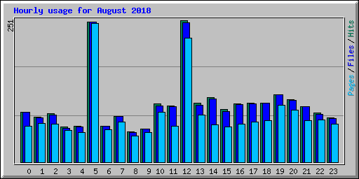 Hourly usage for August 2018