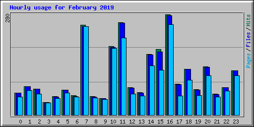 Hourly usage for February 2019