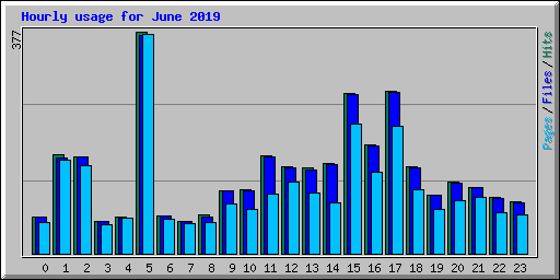 Hourly usage for June 2019