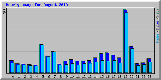 Hourly usage for August 2019