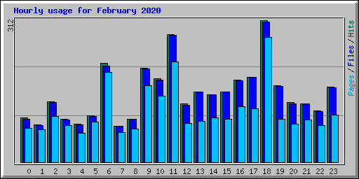 Hourly usage for February 2020