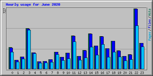 Hourly usage for June 2020