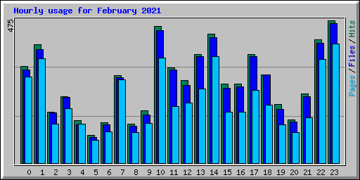 Hourly usage for February 2021