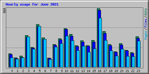 Hourly usage for June 2021