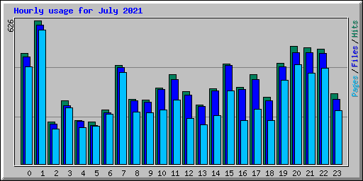 Hourly usage for July 2021