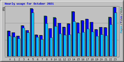 Hourly usage for October 2021