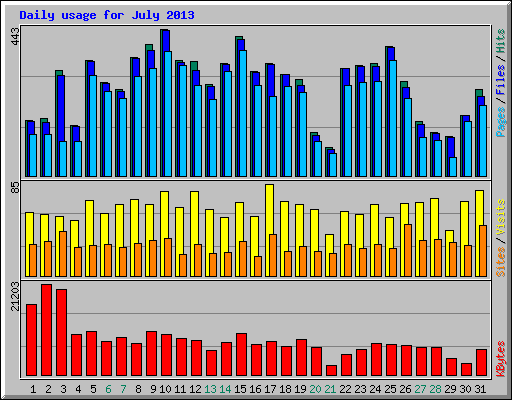 Daily usage for July 2013