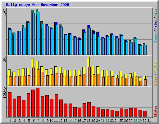 Daily usage for November 2020