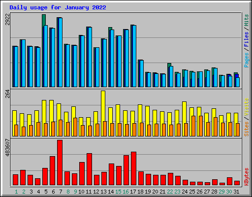 Daily usage for January 2022