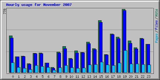 Hourly usage for November 2007