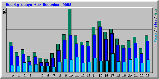 Hourly usage for December 2008