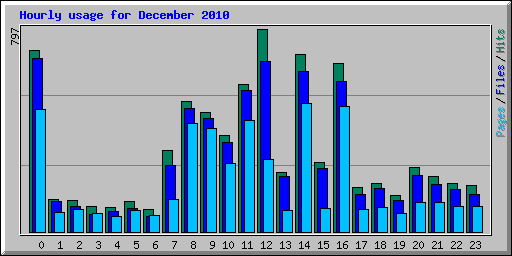 Hourly usage for December 2010