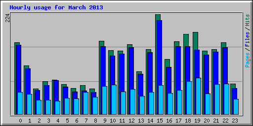 Hourly usage for March 2013