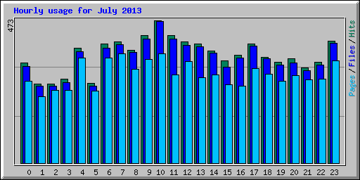 Hourly usage for July 2013