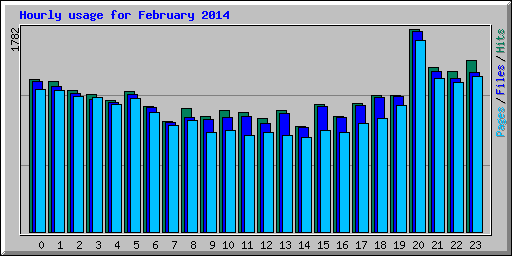 Hourly usage for February 2014