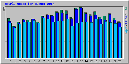 Hourly usage for August 2014