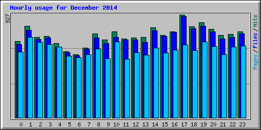 Hourly usage for December 2014