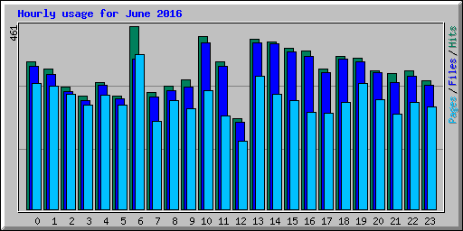 Hourly usage for June 2016