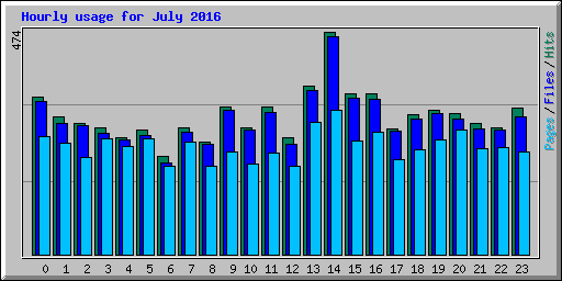 Hourly usage for July 2016