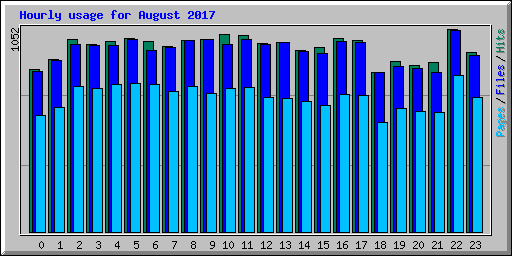 Hourly usage for August 2017