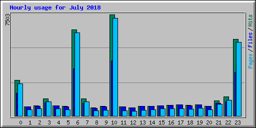 Hourly usage for July 2018