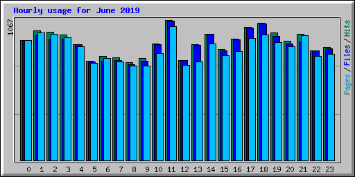 Hourly usage for June 2019