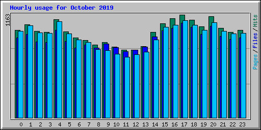 Hourly usage for October 2019