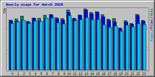 Hourly usage for March 2020