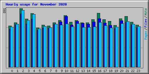 Hourly usage for November 2020