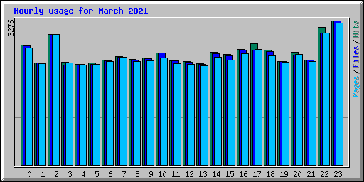 Hourly usage for March 2021