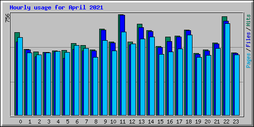 Hourly usage for April 2021