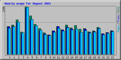 Hourly usage for August 2021