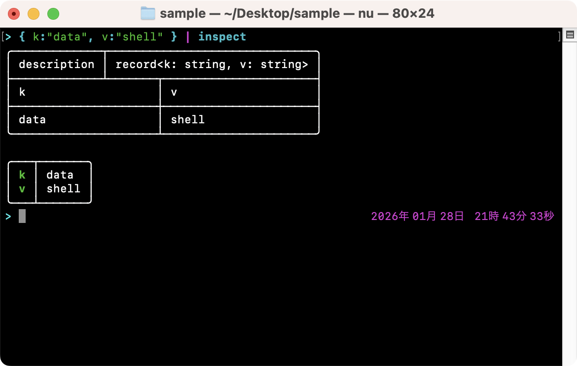 値の内容と型を調べる (inspect)