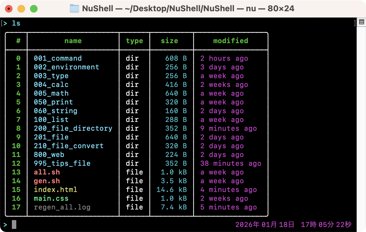 ファイル一覧を取得する(ls)