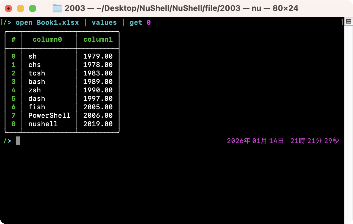 シート番号を指定してエクセルのファイルを開く（.xlsx）