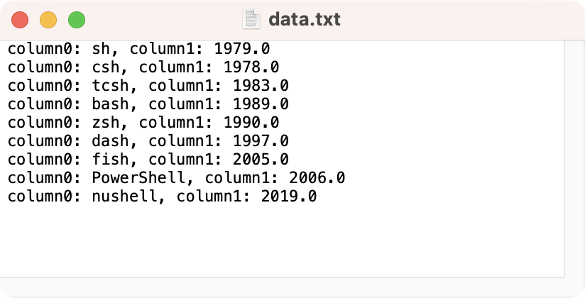 エクセルファイルの内容をプレーンテキスト（列名付き）でファイルに保存する