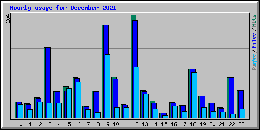 Hourly usage for December 2021