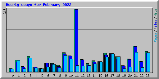 Hourly usage for February 2022