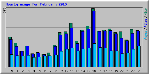 Hourly usage for February 2015