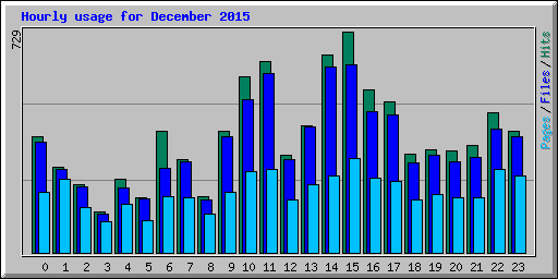 Hourly usage for December 2015