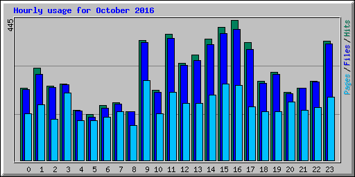 Hourly usage for October 2016