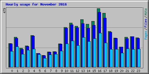 Hourly usage for November 2016