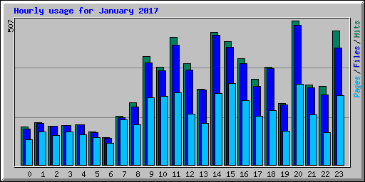 Hourly usage for January 2017